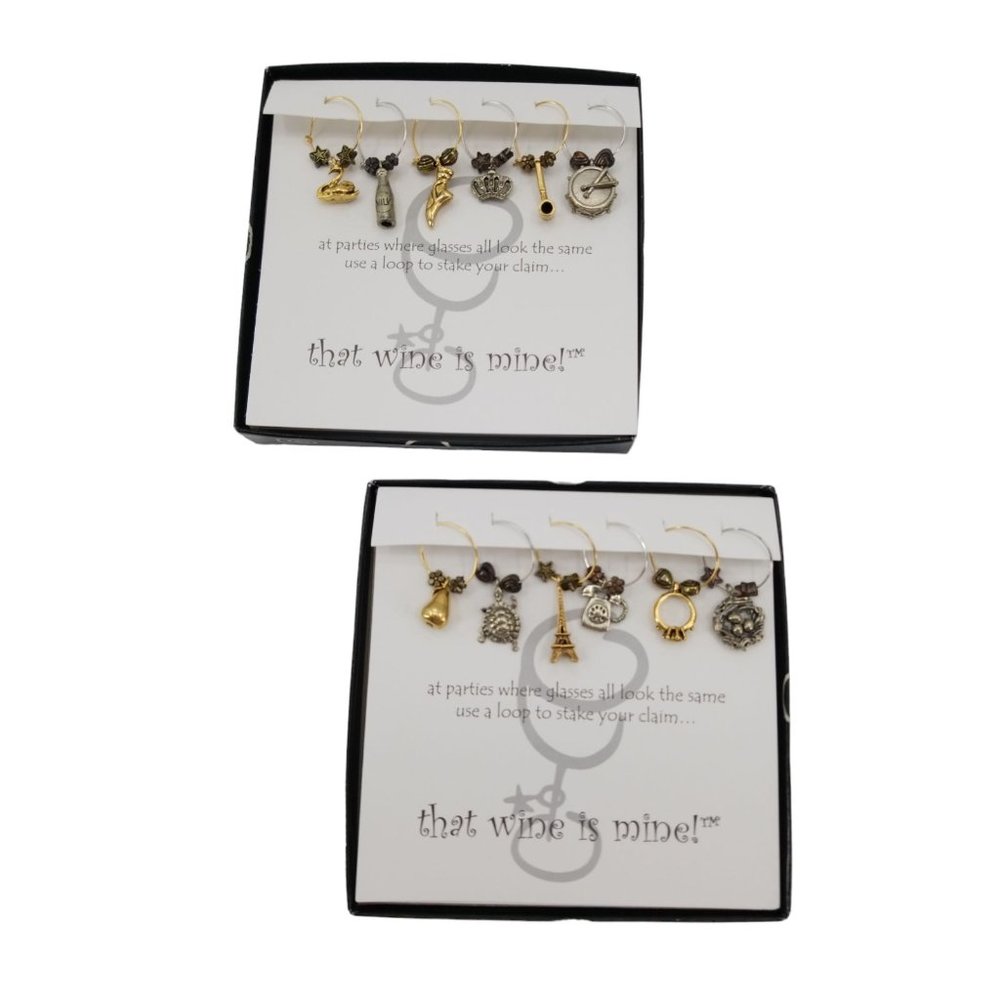 That Wine Is Mine Wine Charms for Stem Glasses "the 12 daze of Christmas"